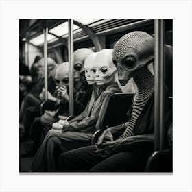 Alien Subway 3 1 Canvas Print