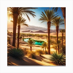 Palm Trees In The Desert Canvas Print