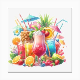 Tropical Drinks 4 Canvas Print