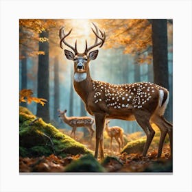 Deer In The Forest 83 Canvas Print