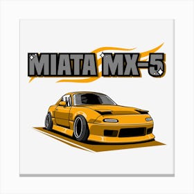 Mazda Mx-5 Yellow Canvas Print