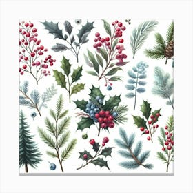 Holly Leaves Canvas Print