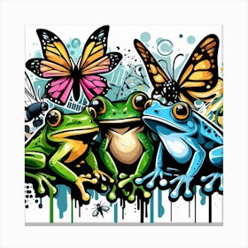 Frog Street Art 19 Canvas Print