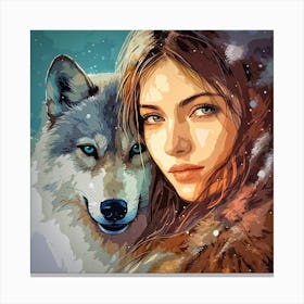 Girl and Wolf: A Spiritual Journey Canvas Print