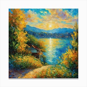 Sunset By Lakeghh Canvas Print