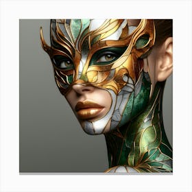 Girl In Masquerade - Stain Glass Inlay - 2 Of 6 Canvas Print