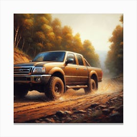 Ford Ranger In The Forest Canvas Print
