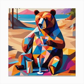 Bear On The Beach Canvas Print