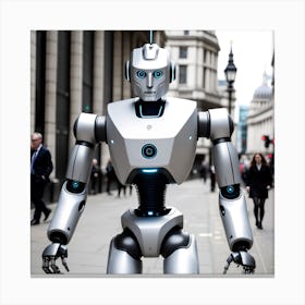 Robot On The Street 23 Canvas Print