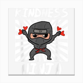 Kindness Ninja Funny Unity Day Orange Anti Bullying Kids Canvas Print