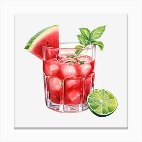 Watermelon Cocktail 9 Canvas Print