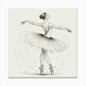 Line Art ballerina body 9 Canvas Print