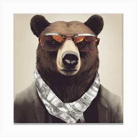 Bear In Sunglasses Canvas Print