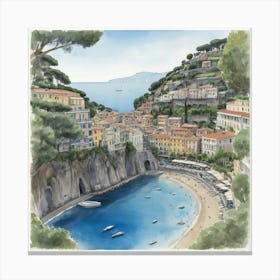 Sorrento Italy Blue Drawing Art Print 0 Canvas Print