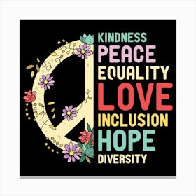 Peace Love Diversity Canvas Print