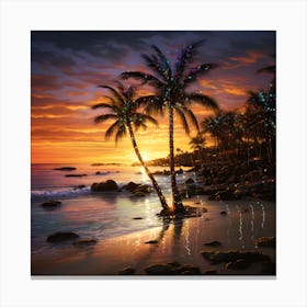 Christmas Eve Sunset At The Beach Canvas Print