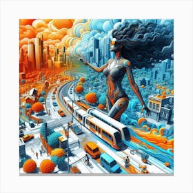 City On Fire Canvas Print