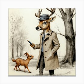 Detective Deer 7 Canvas Print