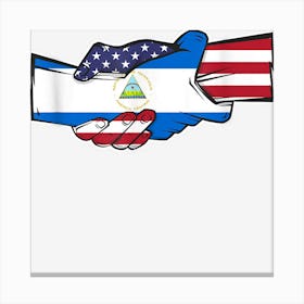 Holding Hands Nicaragua And The Usa Flag Canvas Print