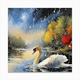 Swan In The Water 1 Canvas Print