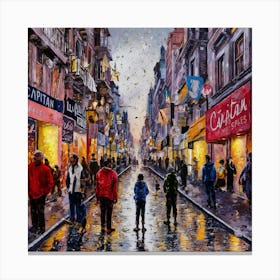 Cityscape Chronicles – Pointillism And Urban Life Canvas Print