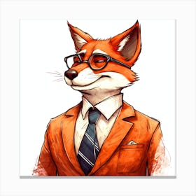 Fox In A Suit 1 Canvas Print