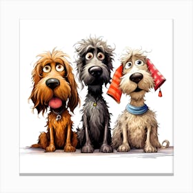 Three dogs friend Canvas Print