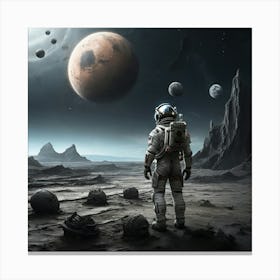 Astronaut Standing In Space Canvas Print