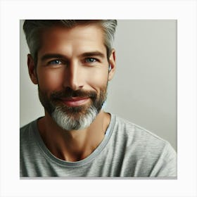 Portrait Of A Man With Gray Hair Canvas Print