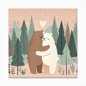 Illustrate, Two Bears 1 Canvas Print