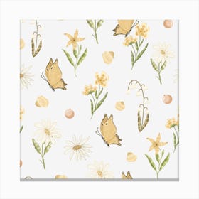 Butterfly and daisy Canvas Print