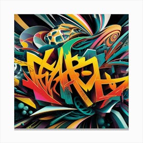 vibrant graffiti and abstract patterns Art Print Canvas Print