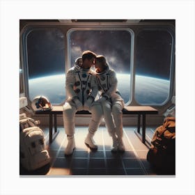 Couple In Space Canvas Print