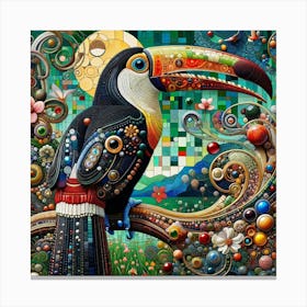 Toucan in the style of collage Canvas Print