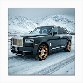 Dark Rolls Royce on a Mountain Road Canvas Print