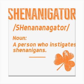 Shenanigans Funny Saint Patricks Canvas Print