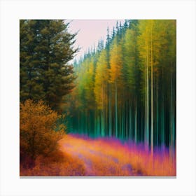 Rainbow Forest , abstract art Canvas Print