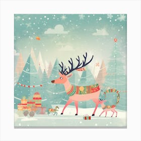 Christmas Deer 1 Canvas Print