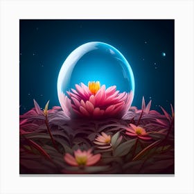 Flower In A Glass Ball Canvas Print