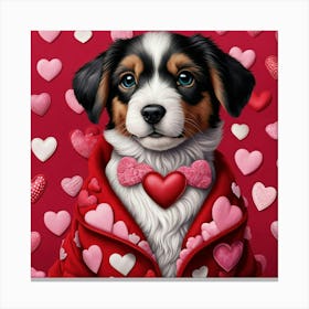 Valentine Puppy 3 Canvas Print