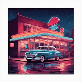 Neon Diner art print 1 Canvas Print