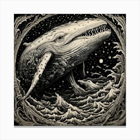 Whale In The Night Canvas Print