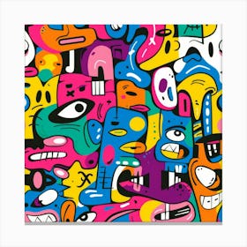 Colorful Cartoon Pattern Canvas Print