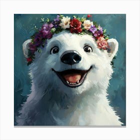 Polar Bear With Flower Crown 2 Lienzos