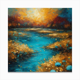 Sunset By The River Canvas Print