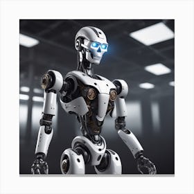 Robot With Blue Eyes Canvas Print