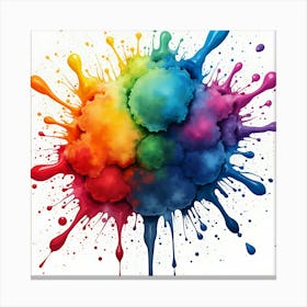 Vibrant watercolor splashe Canvas Print