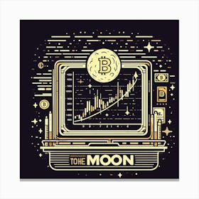 Bitcoin To The Moon Canvas Print