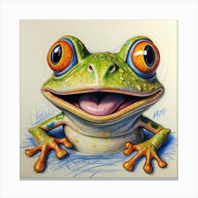 Frog Drawing 3 Canvas Print