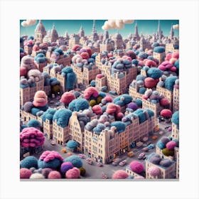 City Of Wools Abstract Canvas Print